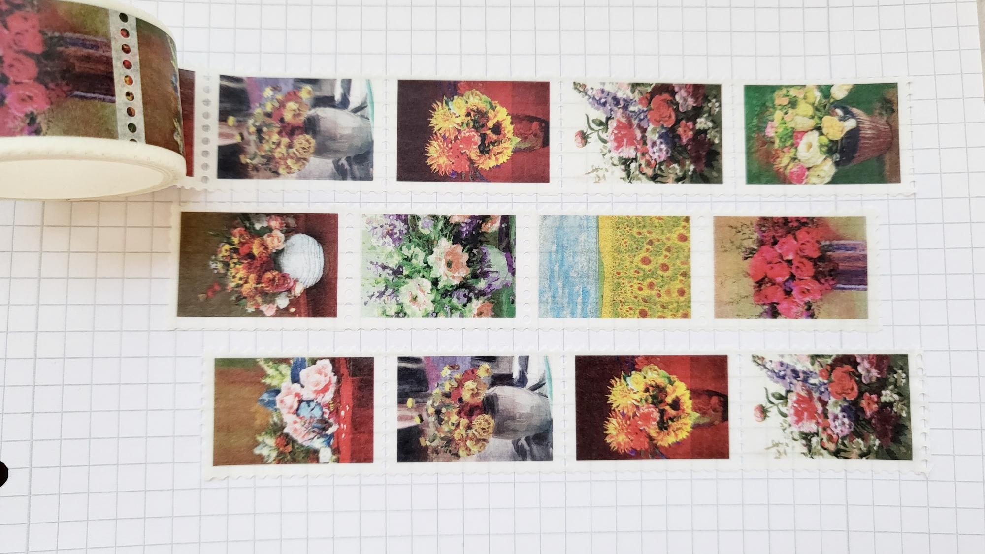 Washi Tape Briefmarken Blumen